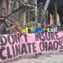 XR protesters outside Lloyd's of London.