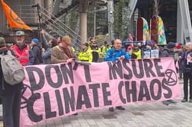 XR protesters outside Lloyd's of London.