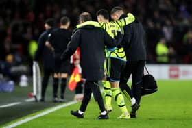 Gabriel Martinelli limped off in the second half.