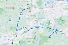 The diversion route for a planned closure of the M25.