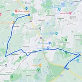 The diversion route for a planned closure of the M25.