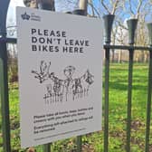A Hyde Park sign designed by Quentin Blake.