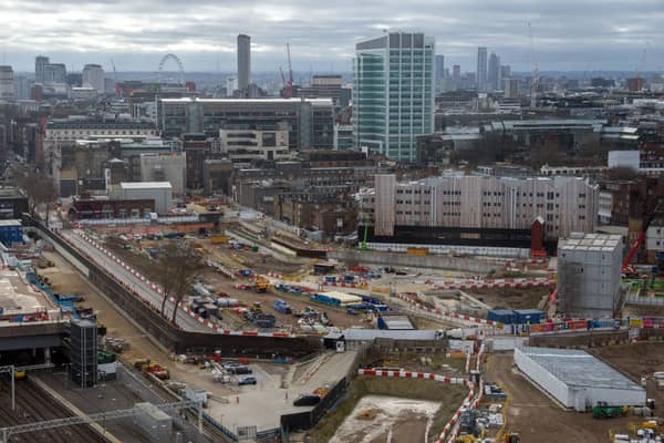 The HS2 construction site at Euston on February 5, 2024. 