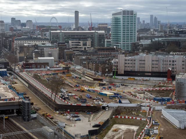 The HS2 construction site at Euston on February 5, 2024. 