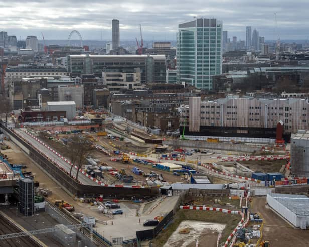 The HS2 construction site at Euston on February 5, 2024. 