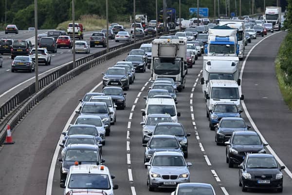 Traffic on the M25. (Photo by JUSTIN TALLIS / AFP via Getty Images)
