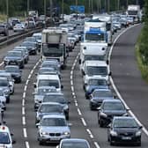 Traffic on the M25. (Photo by JUSTIN TALLIS / AFP via Getty Images)