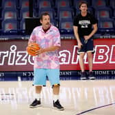 Hollywood star Adam Sandler has been spotted playing basketball in UK leisure centre. Here he is playing a pickup game with Arizona Wildcats managers prior to the game against the Colorado Buffaloes at McKale Center on January 04, 2024 in Tucson, Arizona. (Photo by Chris Coduto/Getty Images)