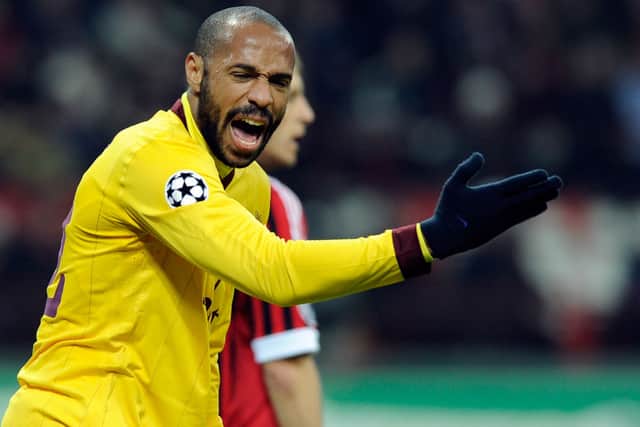 Thierry Henry of Arsenal in 2012's round of 16 defeat to AC Milan