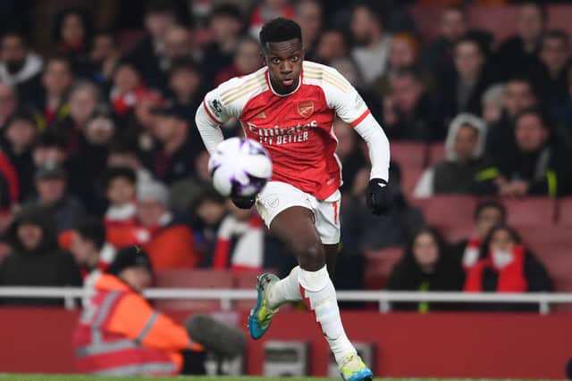 Nketiah in action during Arsenal's win over Newcastle at the Emirates