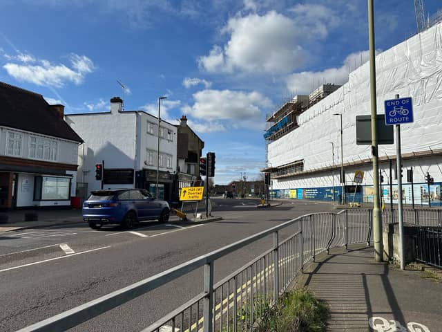 West Byfleet, on the M25 closure diversion route.