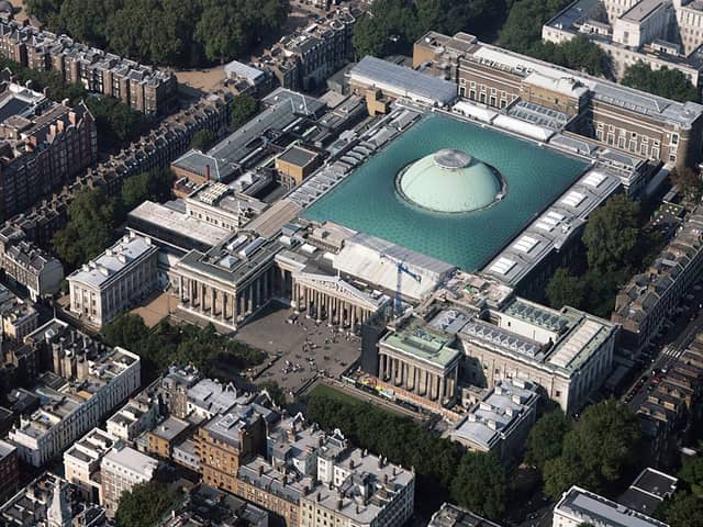 An aerial view of the British Museum on September 21 2008 in London.  