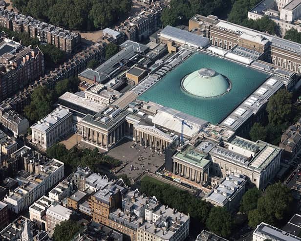 An aerial view of the British Museum on September 21 2008 in London.  