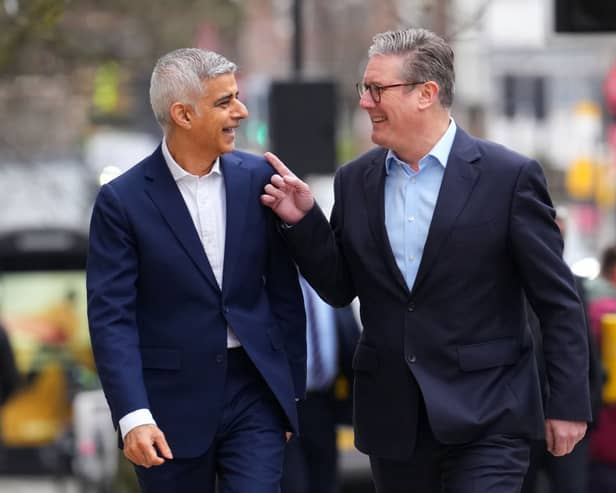 Sadiq Khan was joined by Labour leader Sir Keir Starmer for Mr Khan's launch event in Westminster