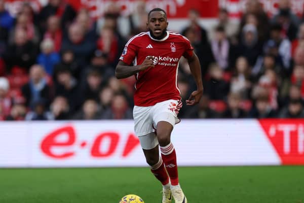 Arsenal loanee Nuno Tavares in action for Nottingham Forest