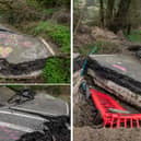 The B4069 in Wiltshire was left so badly damaged by a landslip it was closed to cars as it's still moving one year later. 