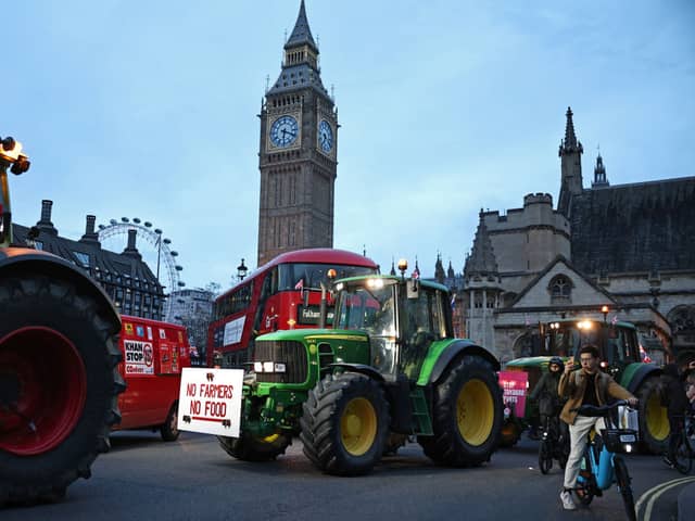 Tractor protest outside Houses of Parliament