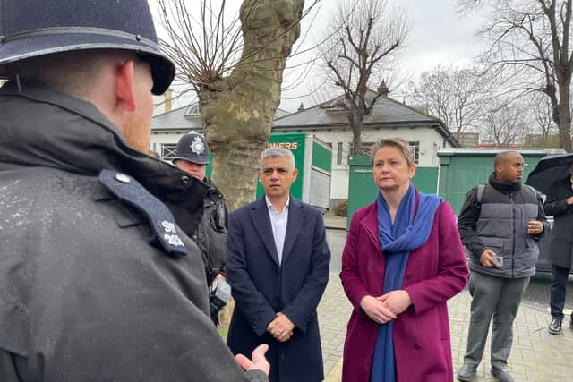 Mayor Sadiq Khan and Shadow Home Secretary Yvette Cooper. 