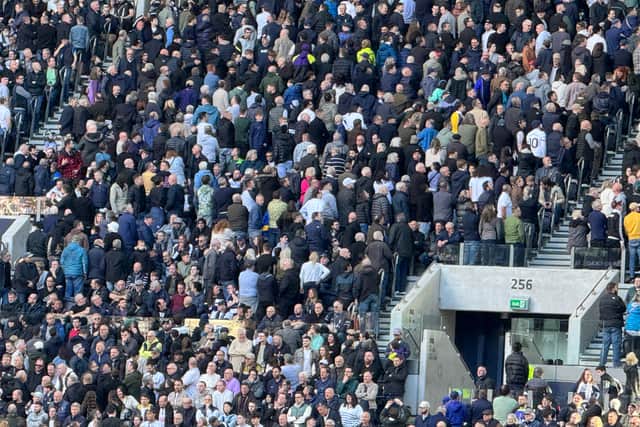 Some Spurs fans turned their back on the game in support of the Save Our Seniors campaign.