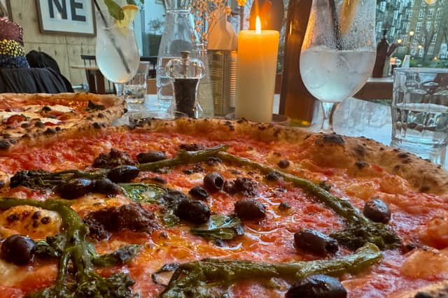 The Agnello Vegana pizza at Rudy's in Spitalfields.