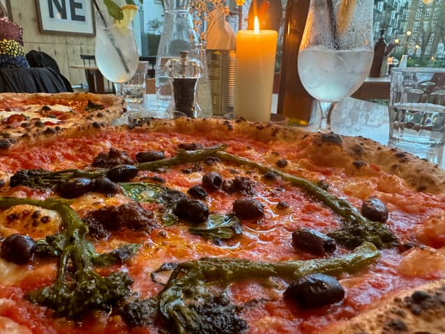 The Agnello Vegana pizza at Rudy's in Spitalfields.