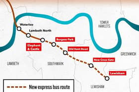 Map of proposed "Bakerloop" bus route