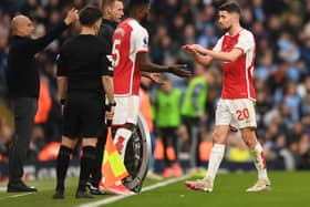 Thomas Partey and Jorginho in action for Arsenal against Manchester City