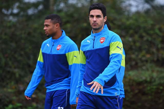 Gnabry and Arteta in 2014 