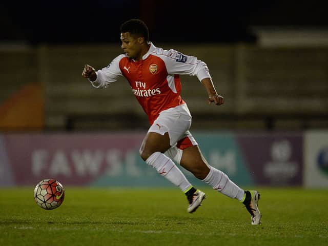 Serge Gnabry in action for the Gunners U21 stars in 2016