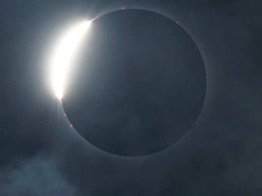 The solar eclipse as seen from Dallas, Texas. The phenomenon was first seen in the Mexican resort town of Mazatlan. April 8 2024.