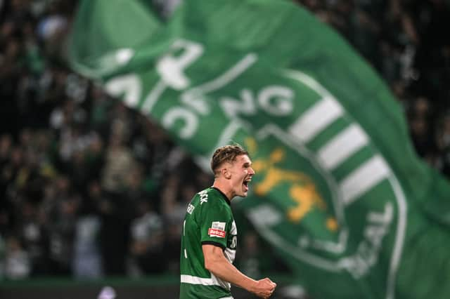 Viktor Gyokeres celebrates victory over Benfica