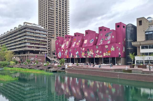 Purple Hibiscus at the Barbican, designed by Ghanaian artist Ibrahim Mahama.