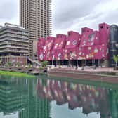 Purple Hibiscus at the Barbican, designed by Ghanaian artist Ibrahim Mahama.