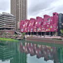 Purple Hibiscus at the Barbican, designed by Ghanaian artist Ibrahim Mahama.