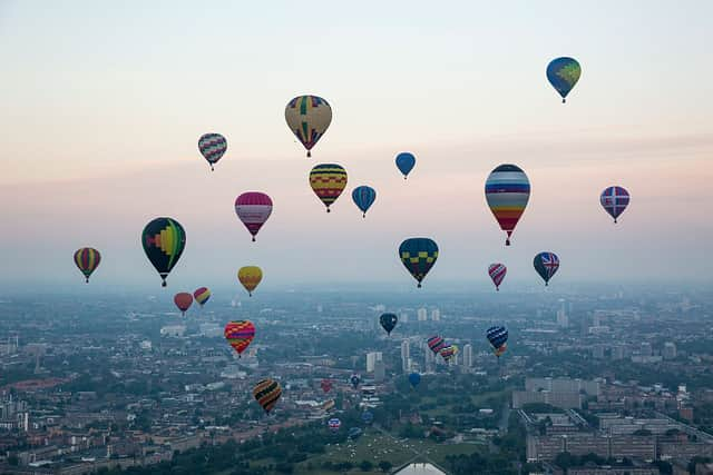  Hot air balloons over the London skyline