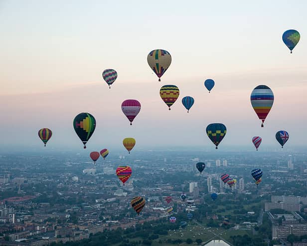  Hot air balloons over the London skyline