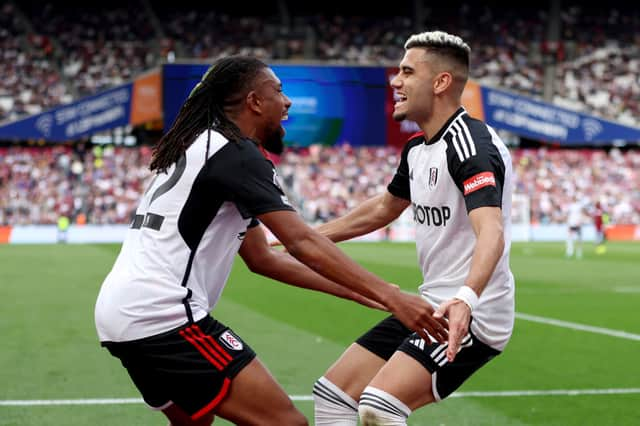 Andreas Pereira celebrates scoring a brace against West Ham