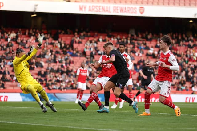 Noah Cooper in action for the Arsenal under-18s.