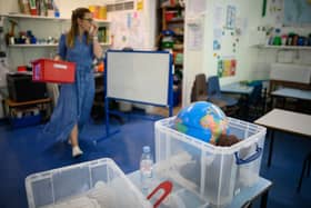 Teacher Meabh McSweeney in a classroom at Muswell Hill Primary School. 