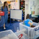 Teacher Meabh McSweeney in a classroom at Muswell Hill Primary School. 