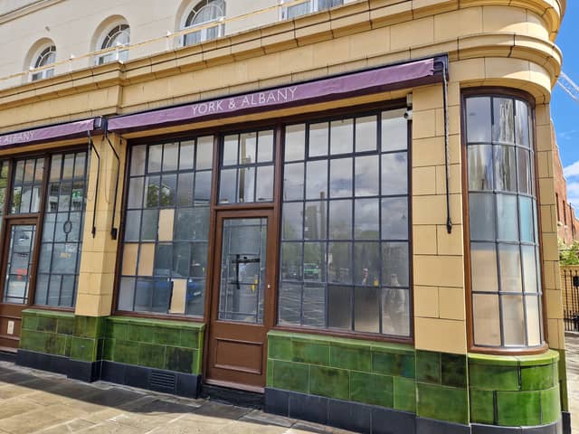 Squatters boarded up the windows of the York & Albany in Camden