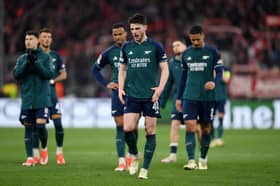 Arsenal look dejected as they crash out of UEFA Champions League following quarter-final defeat