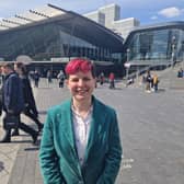 Green Party mayoral candidate Zoë Garbett at Stratford station