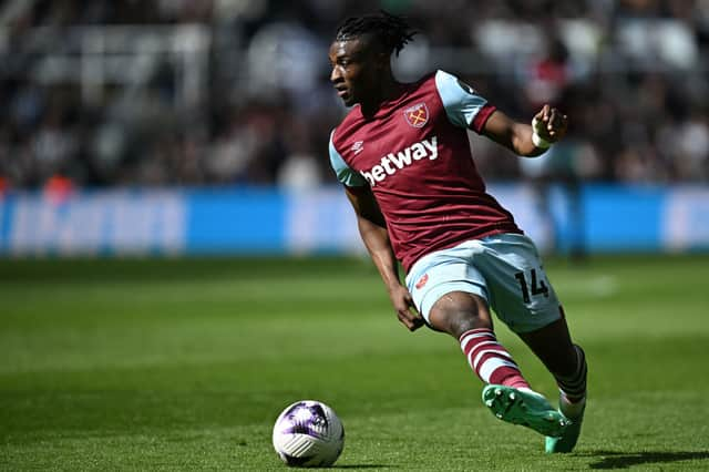 West Ham's Mohammed Kudus in action against Newcastle