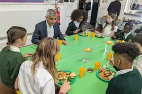 Sadiq Khan has pledged to continue free school meals for primary school students if re-elected