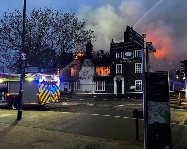 The Burn Bullock in London, a heritage-list pub, suffered significant damage after a fire