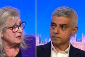 Susan Hall And Sadiq Khan at the LBC debate. LBC