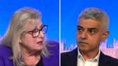 Susan Hall And Sadiq Khan at the LBC debate. LBC