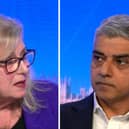 Susan Hall And Sadiq Khan at the LBC debate. LBC