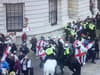 Watch: Men burst through police lines on St George's Day as 'far-right' groups gather in Whitehall
